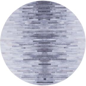 SAFAVIEH Faux Hide Collection Area Rug - 6' Round, Ivory & Light Grey, Rustic Design, Non-Shedding & Easy Care, Machine Washable Ideal for High Traffic Areas in Living Room, Bedroom (FAH510A)