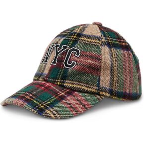 STEVE MADDEN Women's Plaid Baseball HAT, Brick