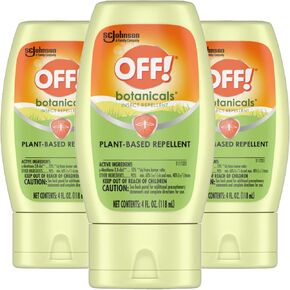 OFF! Botanicals Insect Repellent Lotion, 3 Pack, Plant-Based Bug and Mosquito Repellent, 4 oz
