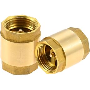 2PCS Brass Check Valve 1'' NPT Female Thread, One Way Check Valves Backflow Preventer, Check Valve NPT Female Thread Brass Float Reinforced 1 inches for Well, Pump, Tank, Backflow Prevention