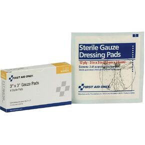First Aid Only 3-001 Gauze Pad, 3 Length x 3 Width (Box of 4)