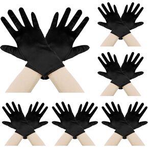 Short Satin Opera Gloves for Women, Ladies Gloves for Wedding Bridal Banquet Party, Evening Party Gloves 1920s