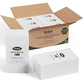 Vplus 1020 Pack Paper Napkins Guest Towels Disposable Premium Quality 2-ply Dinner Napkins Disposable Soft, Absorbent, Party Napkins Wedding Napkins for Kitchen, Parties, Dinners or Events(White)