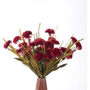 Artificial Mums Flowers Fake Chrysanthemum Florals Faux Fall Chrysanthe Flowers Arrangements Bouquets Fake Pincushion Silk Flower for Thanksgiving and DIY Decor