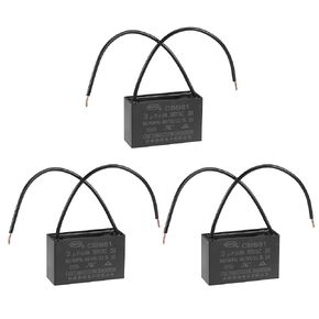 uxcell Ceiling Fan Capacitor CBB61 3uF 350V AC 2 Wires Metallized Polypropylene Film Capacitor 47x29x18mm for Electric Fan Pump Motor Generator 3Pcs