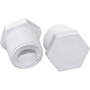5Pcs Plastic PVC Hex Head Male Thread Plug Plumbing Hose Accessories Tools Pipe Fittings Stop End Cap Cover 1/2 inch -2 inch