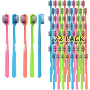 Prepasted toothbrushes Colorful Soft Bristles Disposable Toothbrushes (72)
