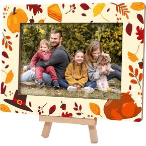 إطارات صور خريف اليقطين، إطار صور خشبي مرحبًا بالخريف مقاس 4 × 6 مع حامل، هدايا عيد الشكر لديكورات عرض الطاولة في المنزل والمكتب - D05 in Kuwait