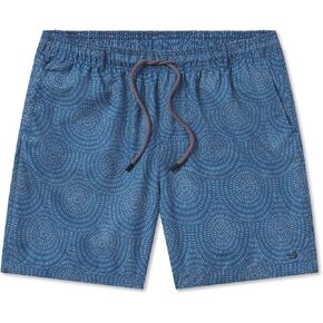 Southern Marsh Bodrum Straits Lined Swim Trunks, Slate & Peach, Medium