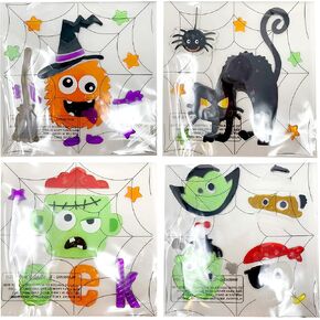 ملصقات جل الهالوين (مجموعة من 4)، ملصقات نوافذ الهالوين، ديكورات نوافذ الهالوين، ملصقات نوافذ الهالوين، ملصقات الهالوين، زخارف جل لاصقة (مجموعة 1) in Kuwait