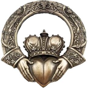 Ebros Royal Celtic Claddagh Ring Wall Plaque Figurine As Symbol Of Love Friendship Loyalty Home Hanging Art Decor Sculpture (Bronze Patina)