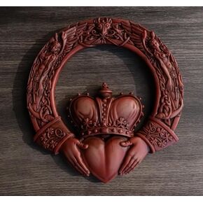 Ebros Royal Celtic Claddagh Ring Wall Plaque Figurine As Symbol Of Love Friendship Loyalty Home Hanging Art Decor Sculpture (Bronze Patina)