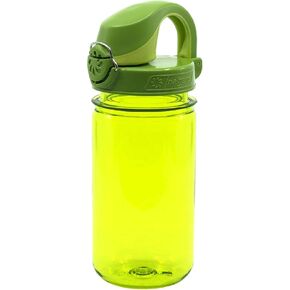 Nalgene Kids On The Fly Water Bottle, Leak Proof, Durable, BPA and BPS Free, Carabiner Friendly, Reusable and Sustainable, 12 Ounces, Green