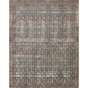 Loloi Amber Lewis x Billie Collection, Ocean & Brick 3'-6" x 5'-6" Area Rug – Antique & Distressed Accent Rugs for Living Room, Bedroom, Entryway & Hallway, No Shed High Traffic Area Home Decor Rug