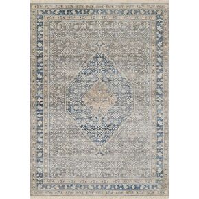 Momeni Izmir Polyester Traditional Indoor Area Rug, Blue, 2' X 3'
