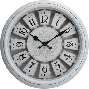 MOVEBEST Modern Minimalist Grey MDF Panel Three-Dimensional Digital Wall Clock, 30 cm Modern No Ticking Sound, Digital Easy to Read, Living Room, Office Decoration Wall Clock
