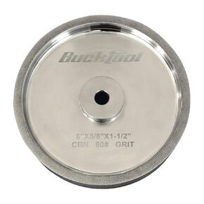 BUCKTOOL 320 Grit 8 Inch CBN Grinding Wheel, 1" Wide, 5/8" Arbor Cubic Boron Nitride Sharpening Wheel for Sharpening Wood-Turning Tools, Chisels, Hardcore and More