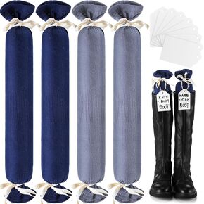 Maiteenly 2 Pairs Boot Shaper Stands with 8 Labels Cotton Tall Boot Inserts for Closet Organization