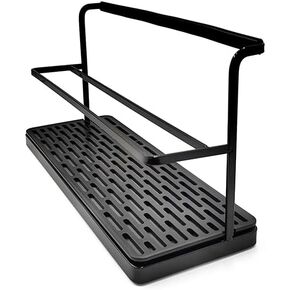Diatomaceous Earth Bottle Drying Rack, Baby Bottle Drying Rack, Over Sink Instant Dry Small Dish Drying Rack & Bottle Dryer, Space Saving Narrow Two Tier Tower Water Bottle Drying Rack (Black)