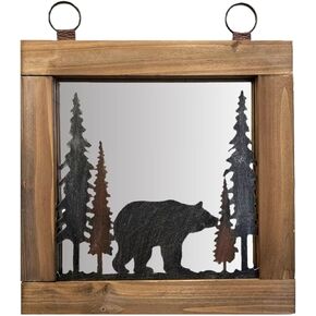 BestGiftEver Rustic Woodland Bear Wall Mirror
