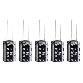 PATIKIL Aluminum Electrolytic Capacitor Assortment Kit, 5 Pcs 6800uF Low impedance Leads Electrolytic Capacitors with Storage Box for DIY Repair, Black