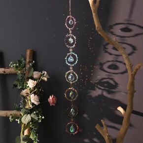 7 Chakra Healing Crystals Hanging Ornament，Handmade Tree of Life Chakra Stones Gemstones Wall Hanging Ornaments for Home Decor Yoga Meditation(7 Chakra Tree of Life)