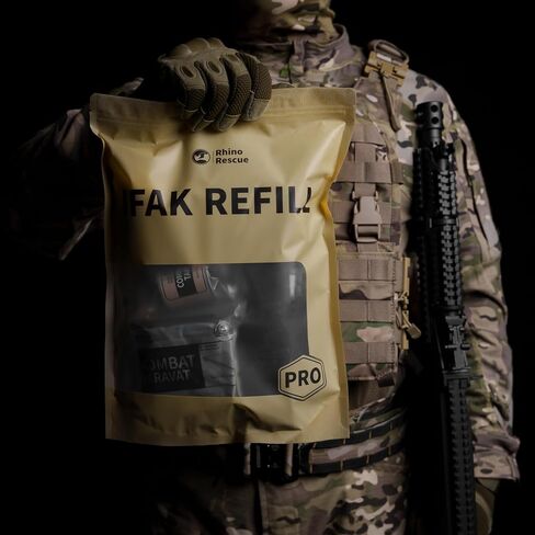 RHINO RESCUE Trauma Refill Kit Emergency Medical Supplies Combat IFAK Pack for Wound Care, Survival, Car & Camping (11 Piece) in Saudi Arabia