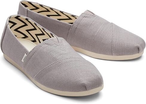 TOMS Women's Alpargata Loafer Flat, Black/Black Wide Recycled Cotton Canvas, 12 in Saudi Arabia