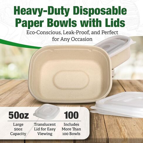 24 Oz Large Paper Bowls, 90 Pack Disposable Soup Bowls Plastic Free Party Supplies for Hot/Cold Food, Soup (24 OZ) in Saudi Arabia