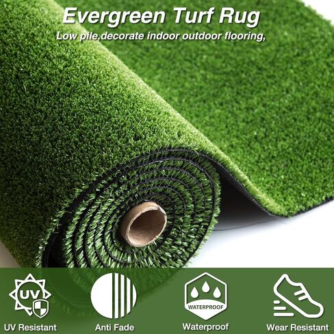 سجادة منطقة العشب الخارجية XLX TURF مقاس 6 أقدام × 6 أقدام، سجادة أرضية سجادة عشبية مربعة خضراء للشرفة والفناء والفناء ووسادة عشبية كبيرة جدًا للحيوانات الأليفة والكلاب in Kuwait