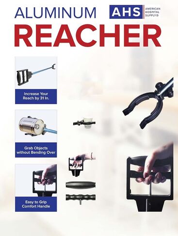 Reacher [Pack of 2] - 31 Inch Grabber-Style Reaching Tool with Non-Slip Pad, Aluminum Tube, Hassle-Free Design, Comfortable to Use | Medical Equipment in Saudi Arabia