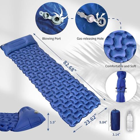 Ultralight Camping Sleeping Pad,Patented Backpacking Camping Mattress for Hiking,(Large) Extra-Thick Durable Insulated Air Mattress,Inflatable & Compact,Good Partner for Outdoor Travel in Saudi Arabia