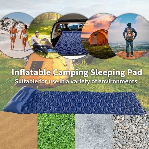 Ultralight Camping Sleeping Pad,Patented Backpacking Camping Mattress for Hiking,(Large) Extra-Thick Durable Insulated Air Mattress,Inflatable & Compact,Good Partner for Outdoor Travel in Saudi Arabia