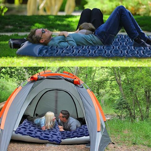 Ultralight Camping Sleeping Pad,Patented Backpacking Camping Mattress for Hiking,(Large) Extra-Thick Durable Insulated Air Mattress,Inflatable & Compact,Good Partner for Outdoor Travel in Saudi Arabia