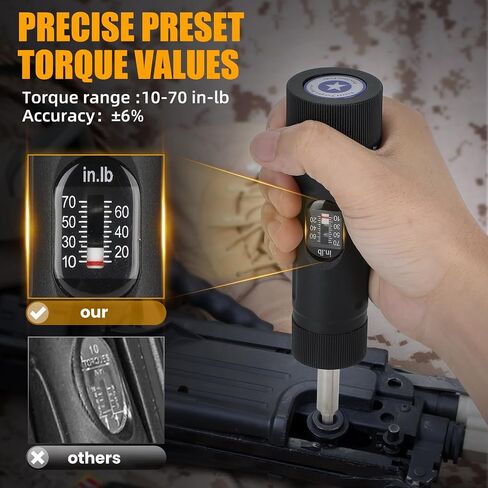 Preset Torque Screwdriver with 12 Pieces Interchangeable Bits, 1/4" Drive Torque Screwdriver Wrench Set for Maintenance, Tools, Bike Repairing and Mounting (10-70 in-lb) in Saudi Arabia