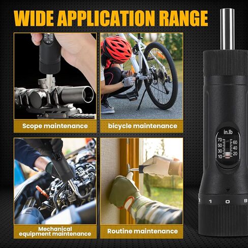 Preset Torque Screwdriver with 12 Pieces Interchangeable Bits, 1/4" Drive Torque Screwdriver Wrench Set for Maintenance, Tools, Bike Repairing and Mounting (10-70 in-lb) in Saudi Arabia