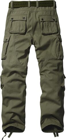 TRGPSG Men's Fleece Lined Hiking Pants Outdoor Windproof Outdoor Cargo Pants Casual Work Ski Pants with 8 Pockets in Kuwait