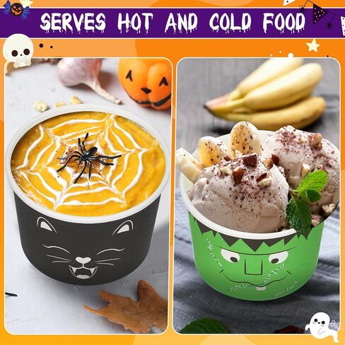 Zhehao 300 Pcs 8 oz Fall Paper Bowls Disposable Pumpkin Bowls Thanksgiving Snack Bowls Candy Dessert Bowls Pumpkin Paper Soup Bowls Autumn Ice Cream Cups for Hot or Cold Food Party Supplies in Saudi Arabia