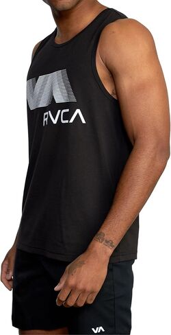 قميص RVCA Sport للرجال Blur Performance بدون أكمام (الولايات المتحدة، ألفا، متوسط، عادي، عادي، أسود) in Kuwait