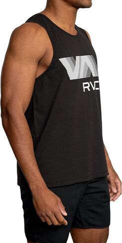 قميص RVCA Sport للرجال Blur Performance بدون أكمام (الولايات المتحدة، ألفا، متوسط، عادي، عادي، أسود) in Kuwait
