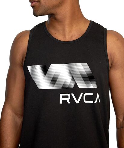 قميص RVCA Sport للرجال Blur Performance بدون أكمام (الولايات المتحدة، ألفا، متوسط، عادي، عادي، أسود) in Kuwait