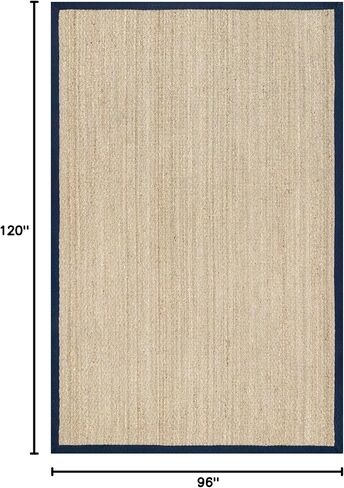 nuLOOM 8x10 سجادة منطقة الأعشاب البحرية Elijah، البحرية، نمط المزرعة الصلبة، يحدها القطن، نسيج السلة، الألياف الطبيعية، لغرفة النوم، غرفة الطعام، غرفة المعيشة، المدخل، المكتب، المطبخ، المدخل in Saudi Arabia