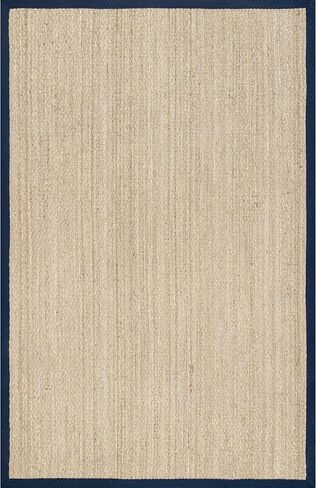 nuLOOM 8x10 سجادة منطقة الأعشاب البحرية Elijah، البحرية، نمط المزرعة الصلبة، يحدها القطن، نسيج السلة، الألياف الطبيعية، لغرفة النوم، غرفة الطعام، غرفة المعيشة، المدخل، المكتب، المطبخ، المدخل in Saudi Arabia