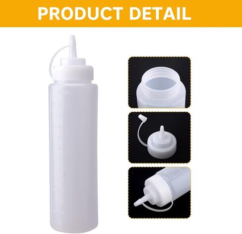 6 قطع زجاجة ضغط للصلصة، زجاجات الصلصة تتضمن 8 ملصقات وفرشاة تنظيف واحدة، زجاجات رش متعددة الأغراض للكاتشب والتوابل وصلصة الشواء والملابس والشواء والشواء والحرف اليدوية والشراب in Kuwait