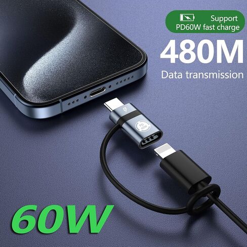 URANT (6Pack Adapter,USB C to USB 3.0 OTG Adapter,2 Type C Female to Lightning Male,2 Lightning Female to Type C Male Compatible with iPhone 15 14 13 12Pro Max Plus,Samsung Galaxy,Laptop,PC in Kuwait