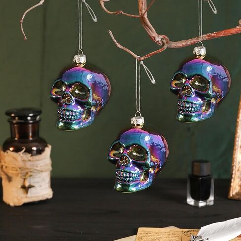 MUMTOP Halloween Witch Cauldrons Ornament, 3 of Pack Halloween Tree Decorations Glass Blown Hanging Witch Cauldron Ornaments for Halloween Indoor Outdoor Party Holiday Decor in Saudi Arabia