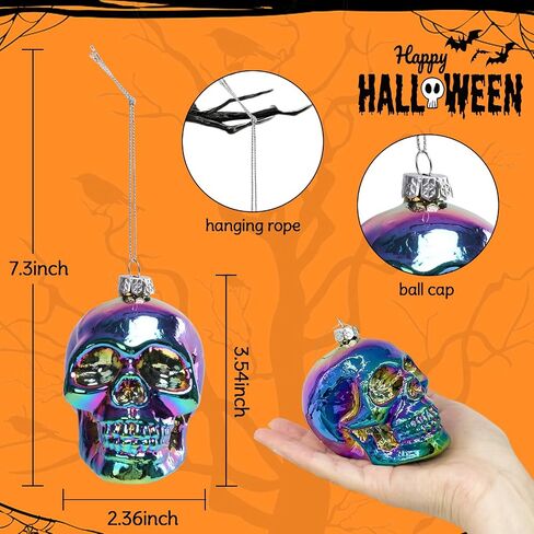 MUMTOP Halloween Witch Cauldrons Ornament, 3 of Pack Halloween Tree Decorations Glass Blown Hanging Witch Cauldron Ornaments for Halloween Indoor Outdoor Party Holiday Decor in Saudi Arabia