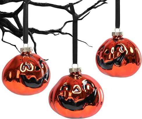 MUMTOP Halloween Witch Cauldrons Ornament, 3 of Pack Halloween Tree Decorations Glass Blown Hanging Witch Cauldron Ornaments for Halloween Indoor Outdoor Party Holiday Decor in Saudi Arabia