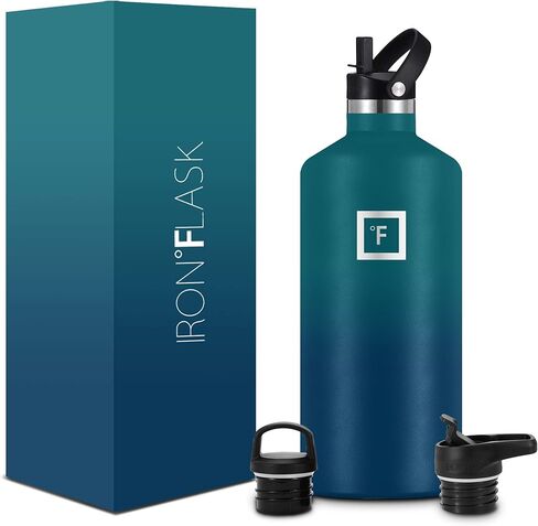 IRON °FLASK Camping & Hiking Hydration Canteens - 3 Lids (Narrow Spout Lid) Leak Proof Vacuum Insulated Stainless Steel - Hot & Cold Double Walled Sports Water Bottle - Rose, 24 Oz in Saudi Arabia