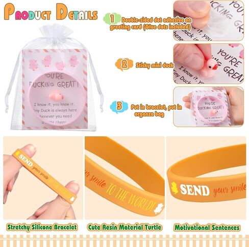 Fulmoon 120 Pieces Employee Appreciation Gifts Include 30 Pcs Sea Turtle Miniature Figurines,Silicone Bracelets,Funny Thank You Cards with 30 Pcs Organza Bags for Inspirational Gift in Saudi Arabia